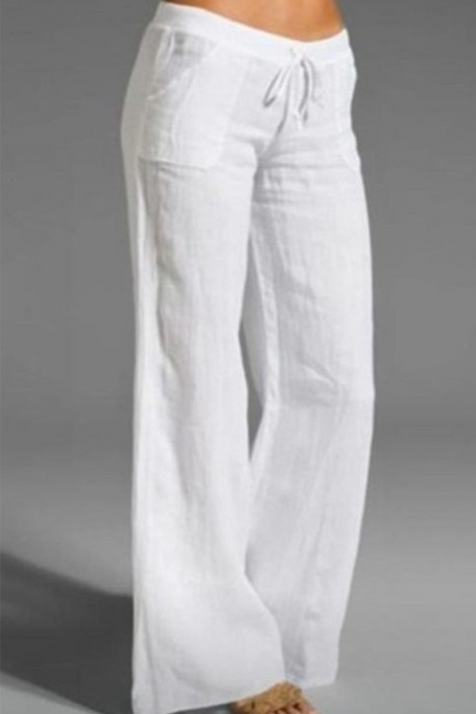 Pantalones sueltos lisos Casual con perneras anchas (8 colores)