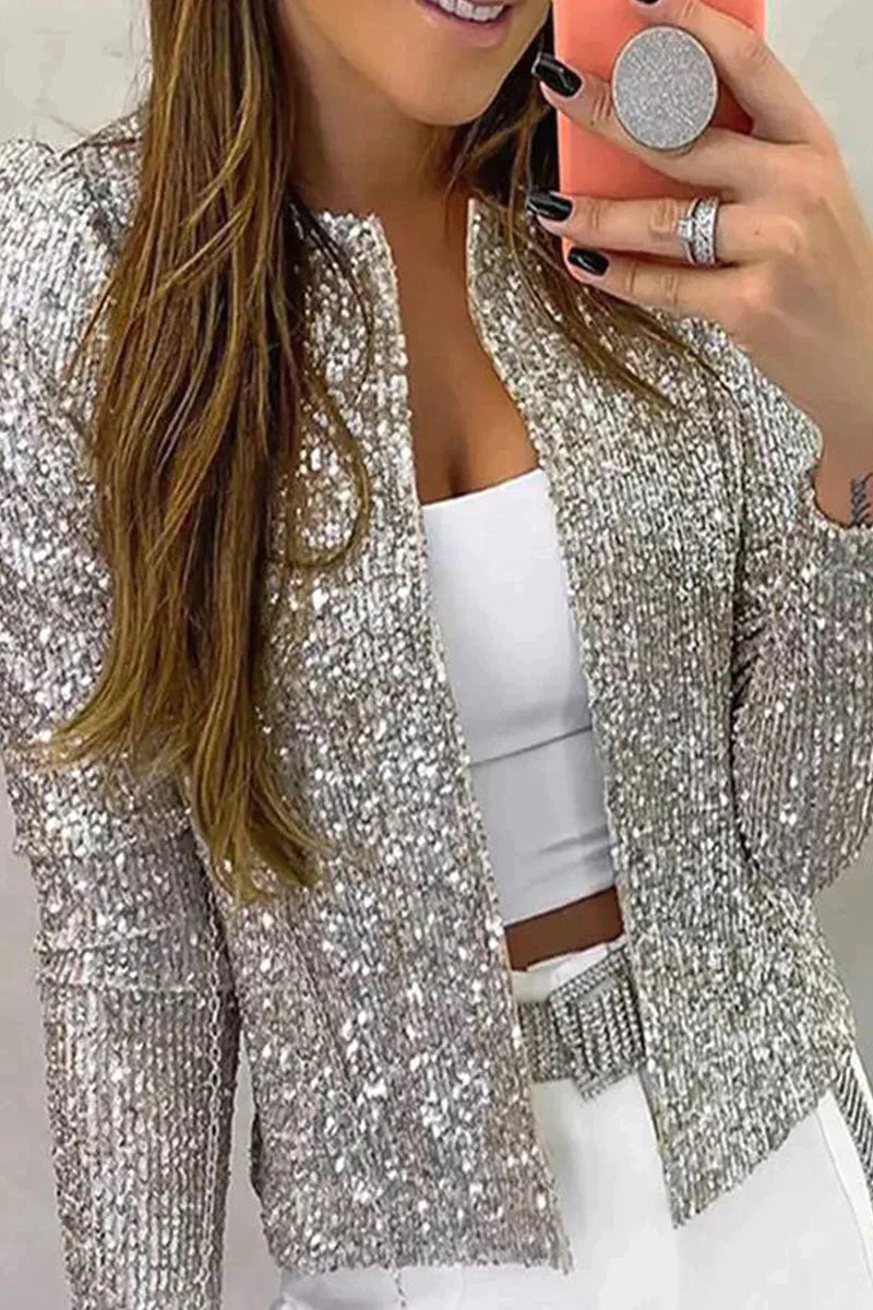 Prendas de abrigo de lentejuelas para mujer
