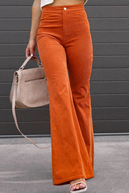 Pantalones Sexy Casual Boot Cut Mid Waist Wide Leg (4 Colores)