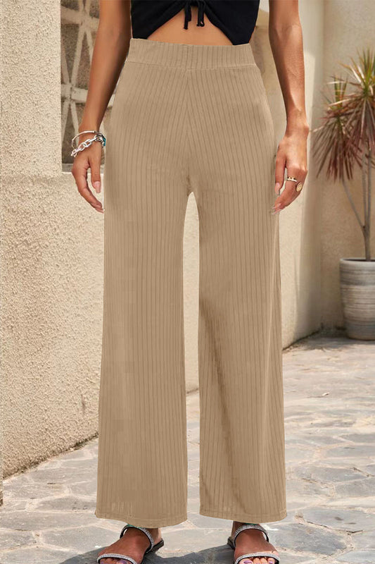 Pantalón Casual Recto Cintura Media Larga Colores Lisos (6 colores)