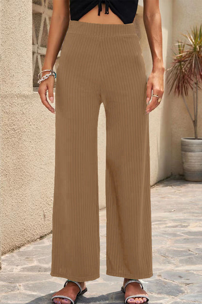 Pantalón Casual Recto Cintura Media Larga Colores Lisos (6 colores)
