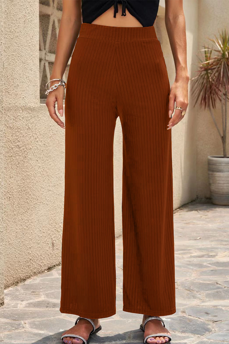 Pantalón Casual Recto Cintura Media Larga Colores Lisos (6 colores)