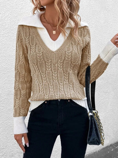 Julie | Jersey de punto con cuello de pico, look casual
