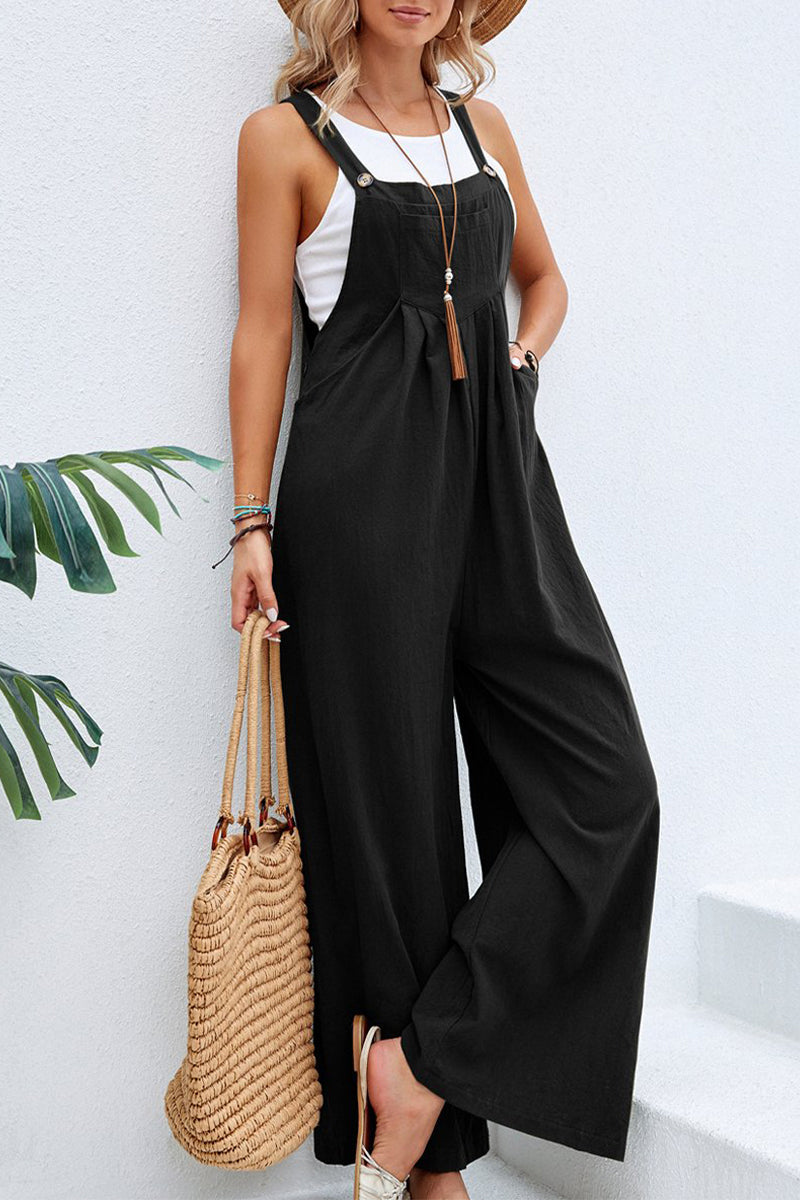 Trajes de vacaciones casuales con botones y cuello cuadrado (10 colores)