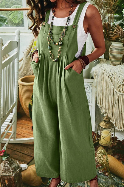 Casual street solid pocket collar loose jumpsuits (7 colores)