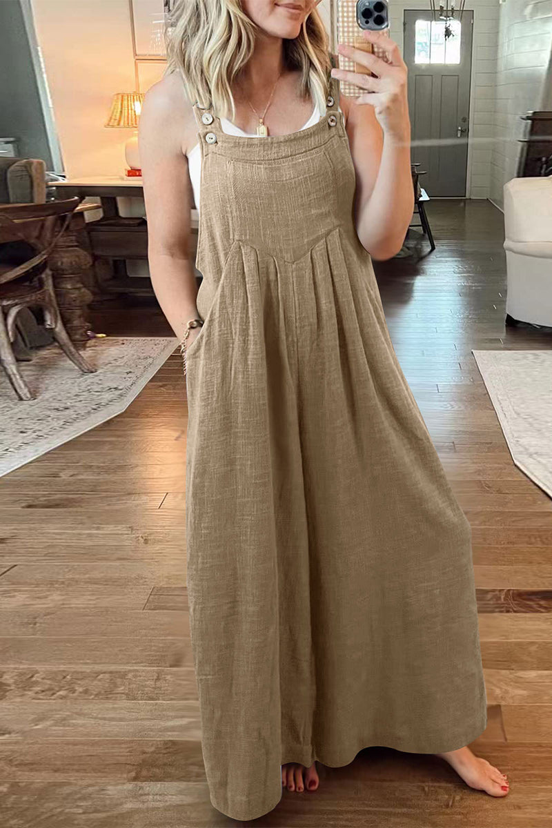 Casual-street-solid-pochet-collar-loose-jumpsuits (10 colores)