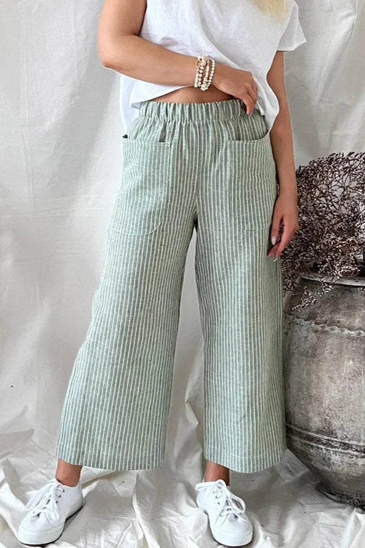 Casual solid pocket Pantalones rectos sueltos (5 colores)