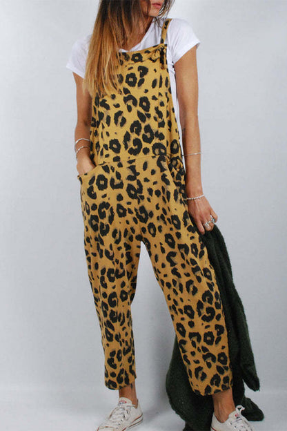 Casual College Leopard Patchwork Loose Jumpsuits (5 colores)
