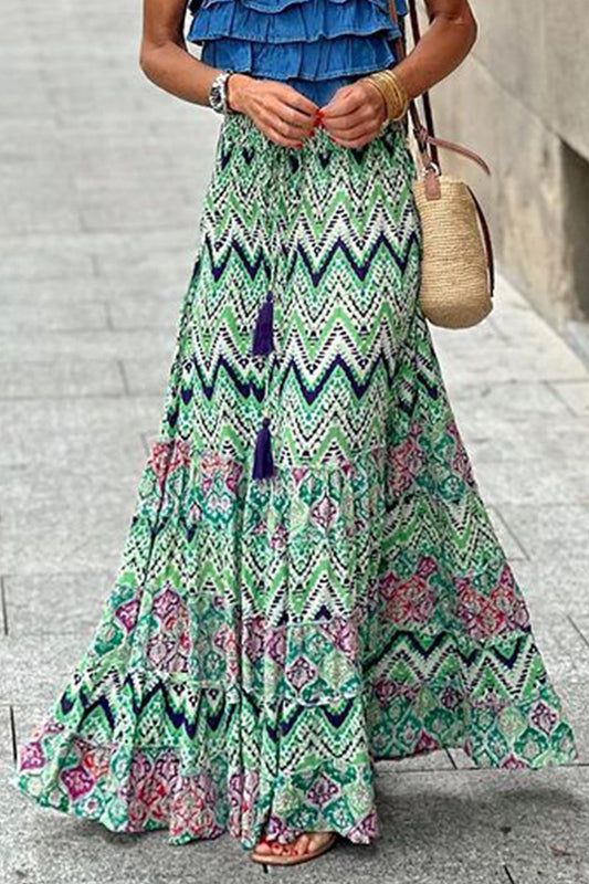 Casual Street Floral String Self Lace Loose High Waist Type A Fully Printed Pants