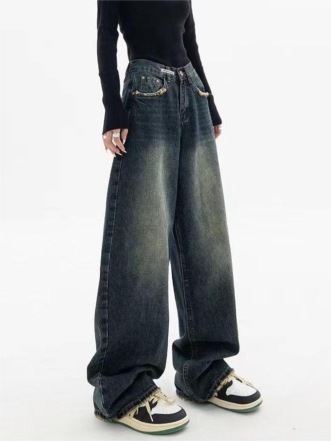 Dawnie - Pantalones anchos clásicos para mujer