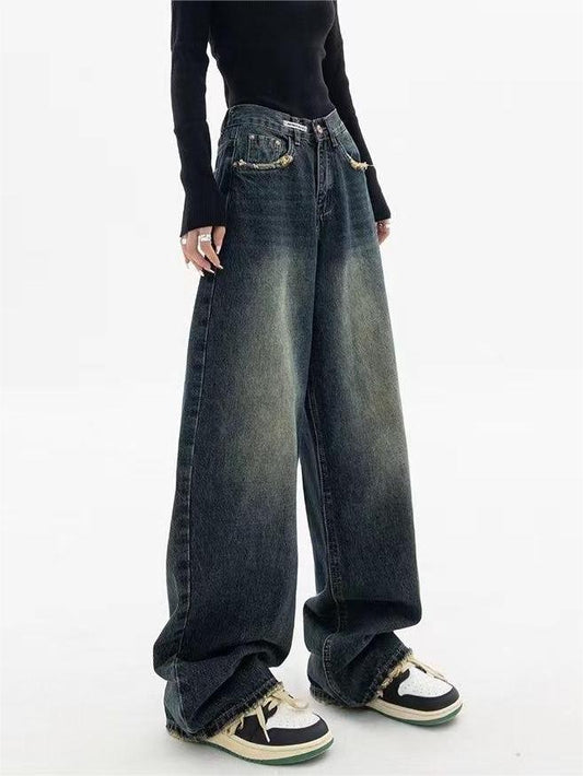 Dawnie - Pantalones anchos clásicos para mujer