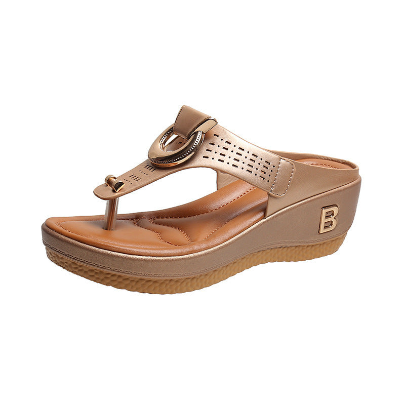 ADELAIDE | Sandalias de cuña de piel