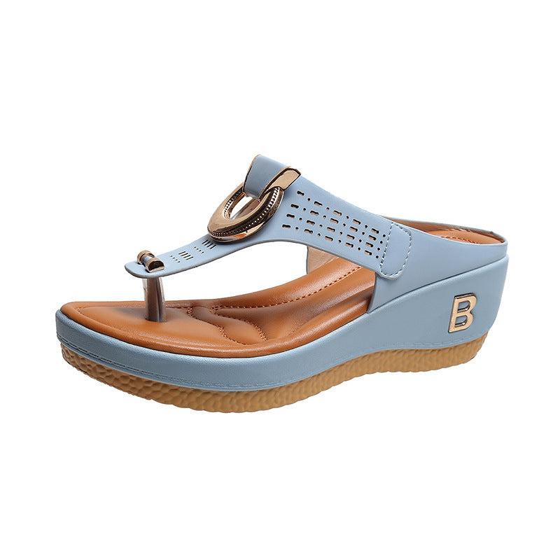 ADELAIDE | Sandalias de cuña de piel