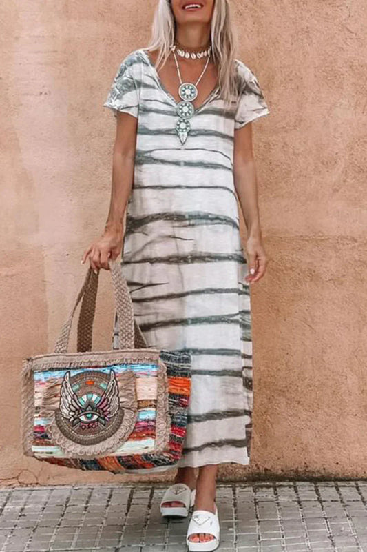 Vestido casual con estampado de rayas
