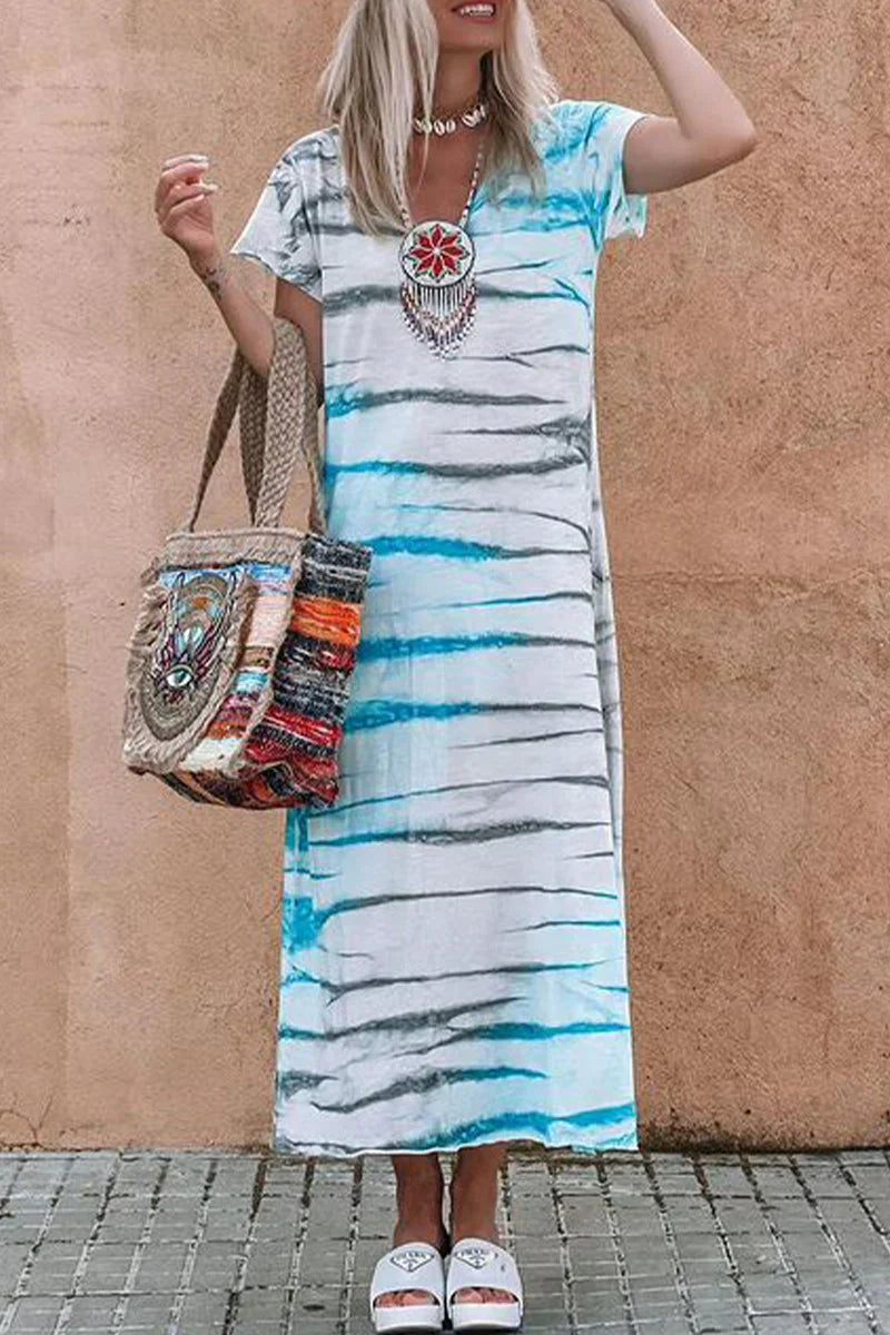 Vestido casual con estampado de rayas