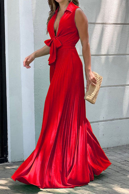 Casual Street Solid Frenulum Fold V Neck Regular Jumpsuits (5 colores)