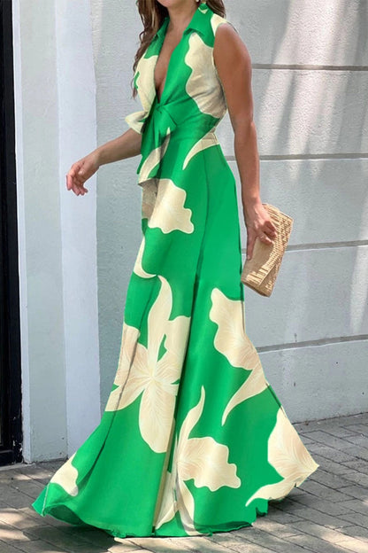 Casual Street Solid Frenulum Fold V Neck Regular Jumpsuits (5 colores)