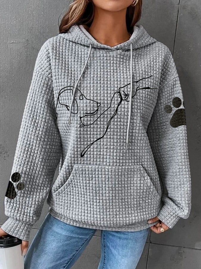 Cendie - Elegante sudadera con capucha y estampado de mascotas para mujer