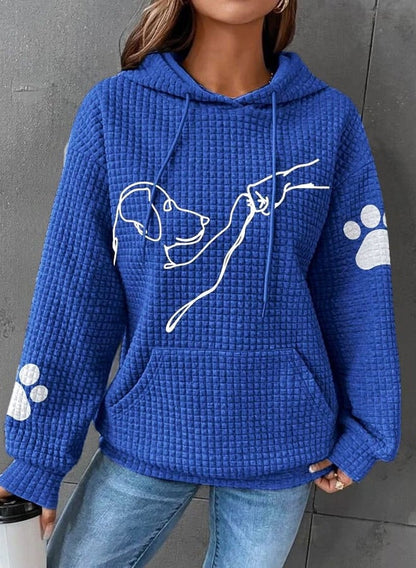 Cendie - Elegante sudadera con capucha y estampado de mascotas para mujer