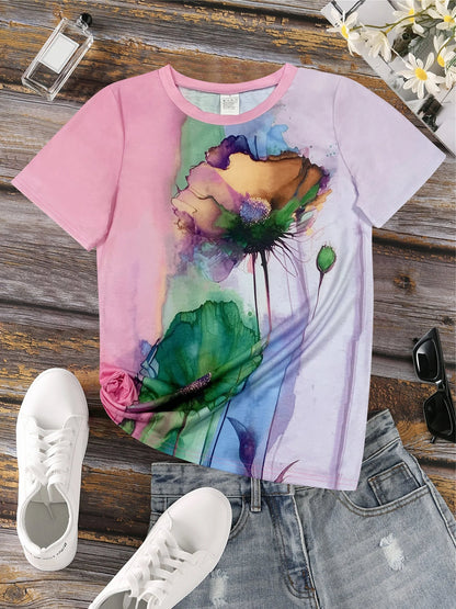 Fabienne - Camiseta de manga corta con estampado floral