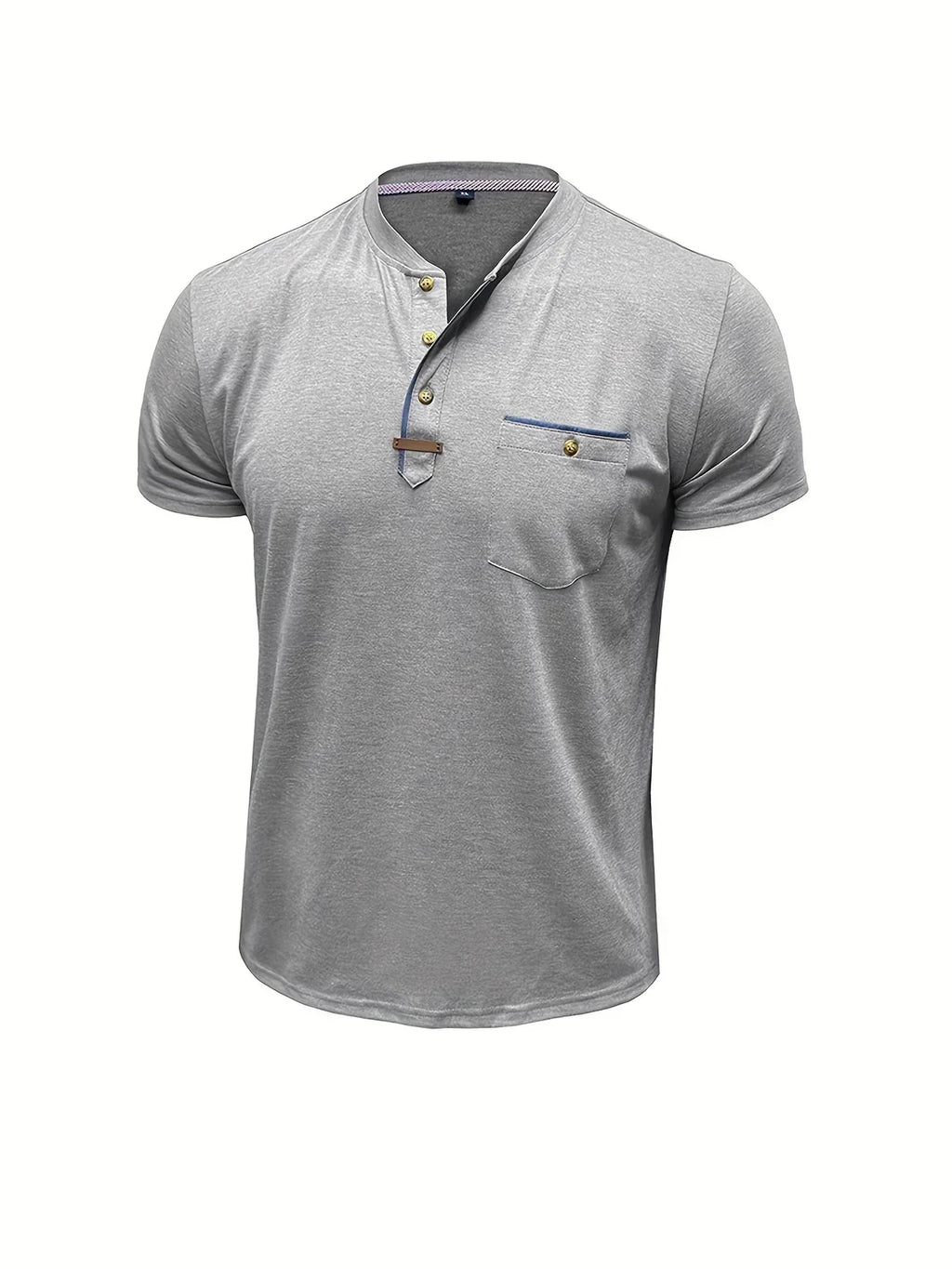 Męska Koszulka Henley Guzikami