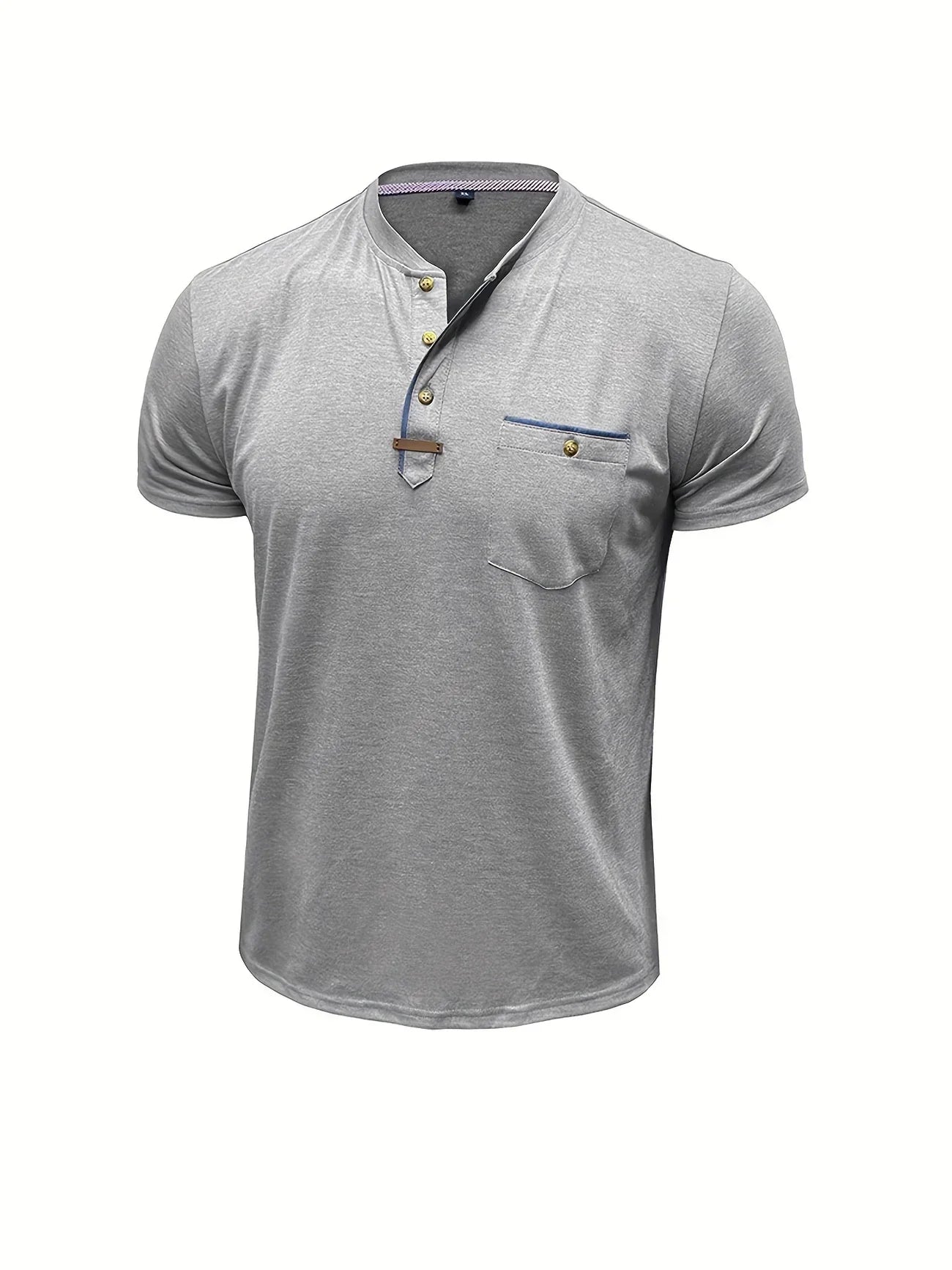 Męska Koszulka Henley Guzikami
