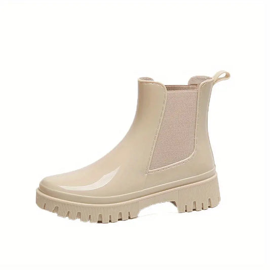 Botas de lluvia para mujer con fondo grueso