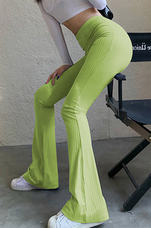 Casual-simplicity-solid-making-old-high-waist speaker-solid-colour-pants