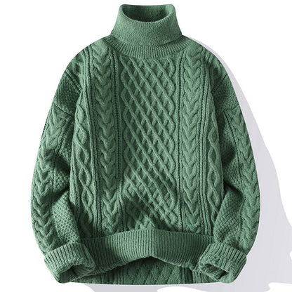 Jersey grueso de cuello alto para hombre para los días fríos