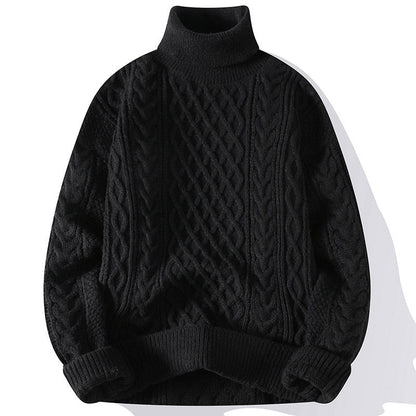 Jersey grueso de cuello alto para hombre para los días fríos