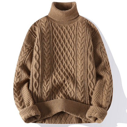Jersey grueso de cuello alto para hombre para los días fríos