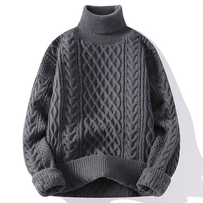 Jersey grueso de cuello alto para hombre para los días fríos