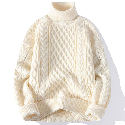 Jersey grueso de cuello alto para hombre para los días fríos