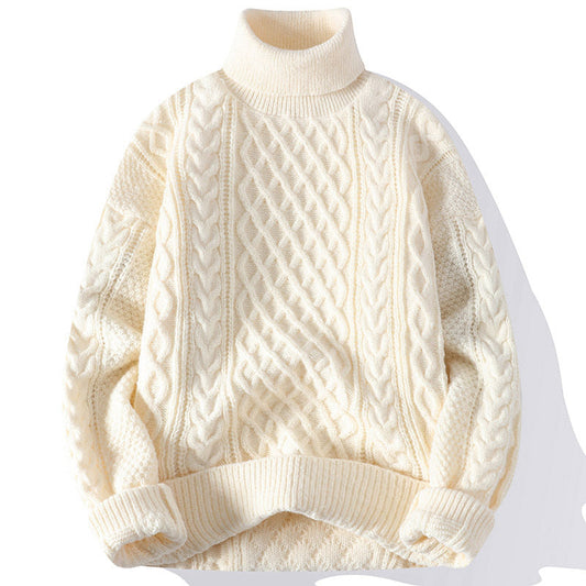Jersey grueso de cuello alto para hombre para los días fríos