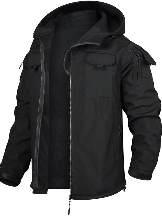 Chaqueta táctica con capucha y pantalón impermeable para hombre | Ideal para actividades al aire libre