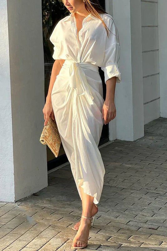 Vestido largo con lazo ajustable