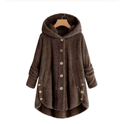 Elisa | Elegante sudadera con capucha estilo sherpa y diseño de gorro con orejas de gato Perfecta para los días de ocio de otoño/invierno