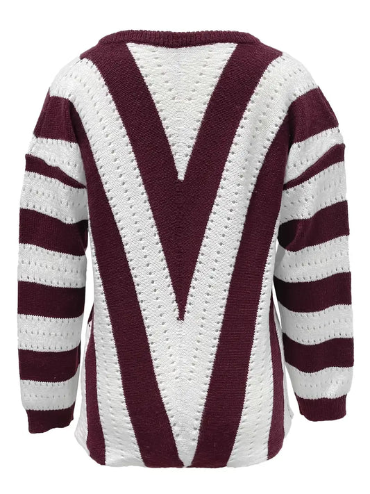 Grace | jersey de rayas con cuello de pico