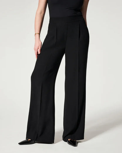 Pantalones anchos plisados para mujer