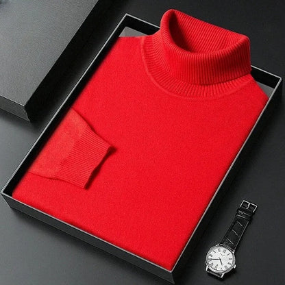 Moderno jersey de cuello alto entallado para el frío