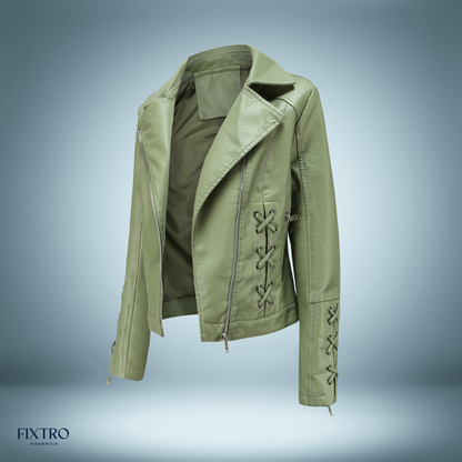 Exclusiva | chaqueta de cuero con trenzas