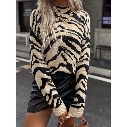 Elise - Elegante jersey cebra de mujer para otoño e invierno