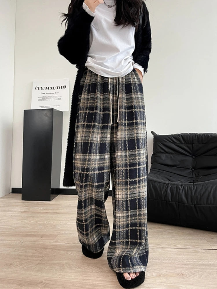 Tara | Pantalones de lana de tartán vintage