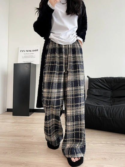 Tara | Pantalones de lana de tartán vintage