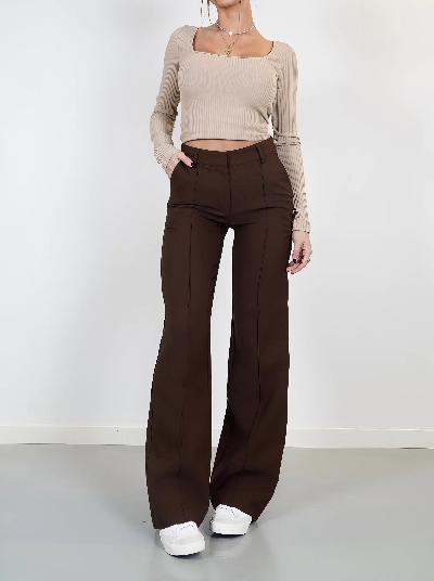 Elianny - Pantalones plisados informales para mujer