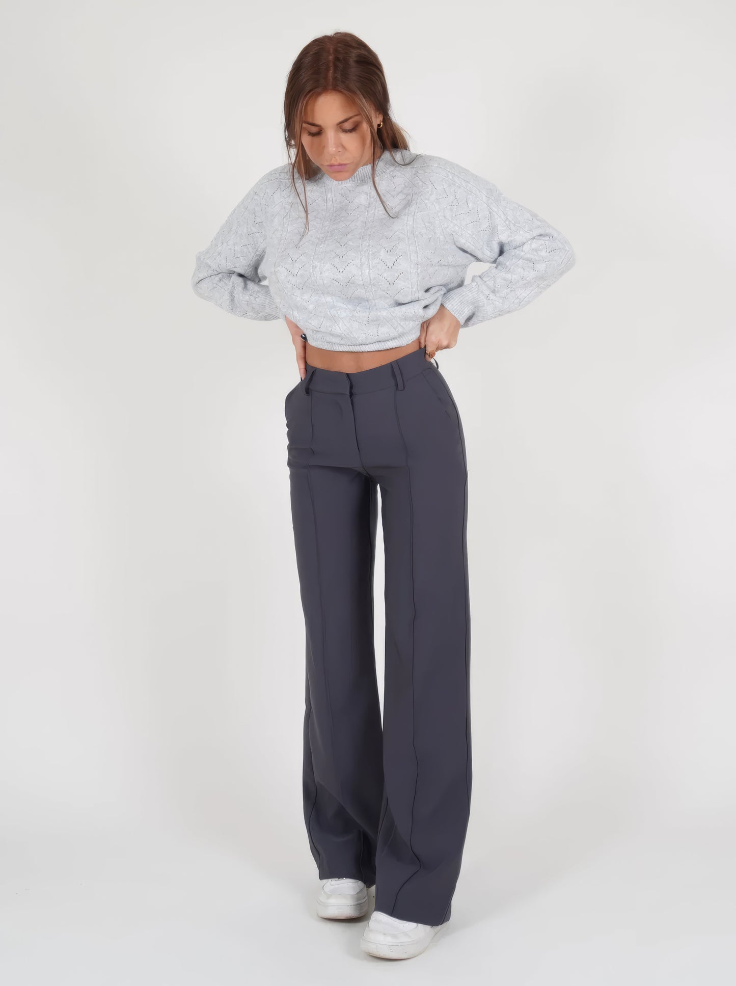 Pantalones plisados casual para mujer