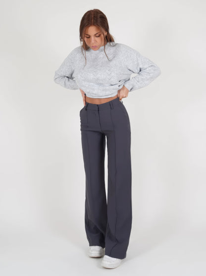 Pantalones plisados casual para mujer