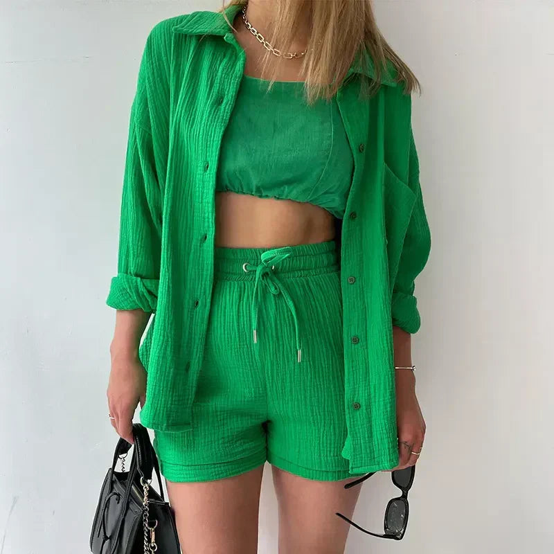 Women's Long-Sleeve Two-Piece Shirt Fashion Casual Suit