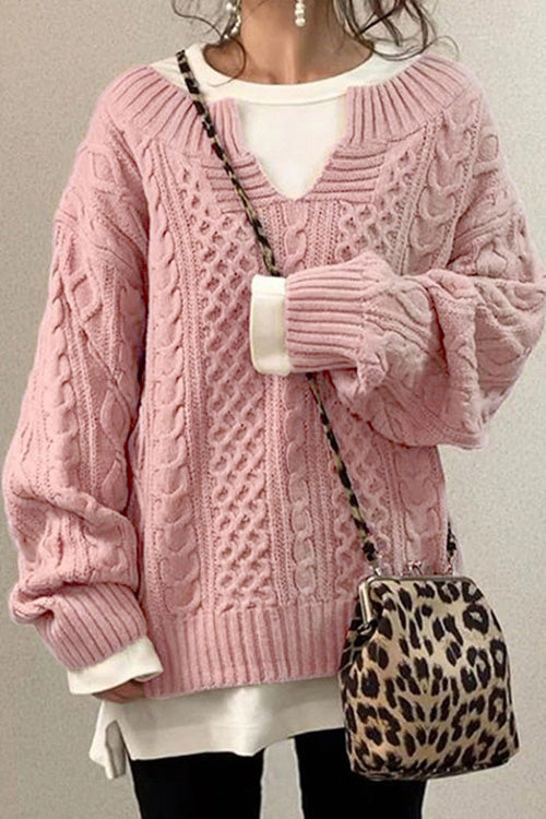 Anna™ | Jersey casual liso de manga larga y cuello en V