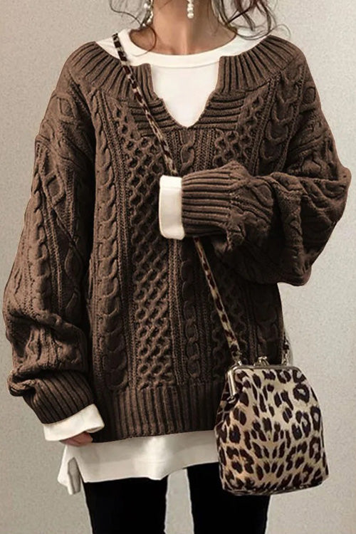 Anna™ | Jersey casual liso de manga larga y cuello en V